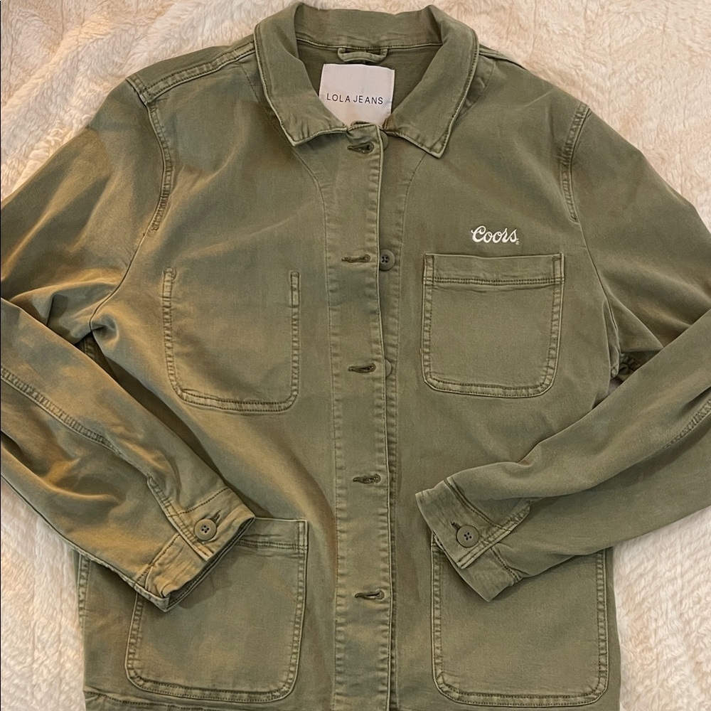 Lola Jeans Women's Utility Jacket in Olive Green
